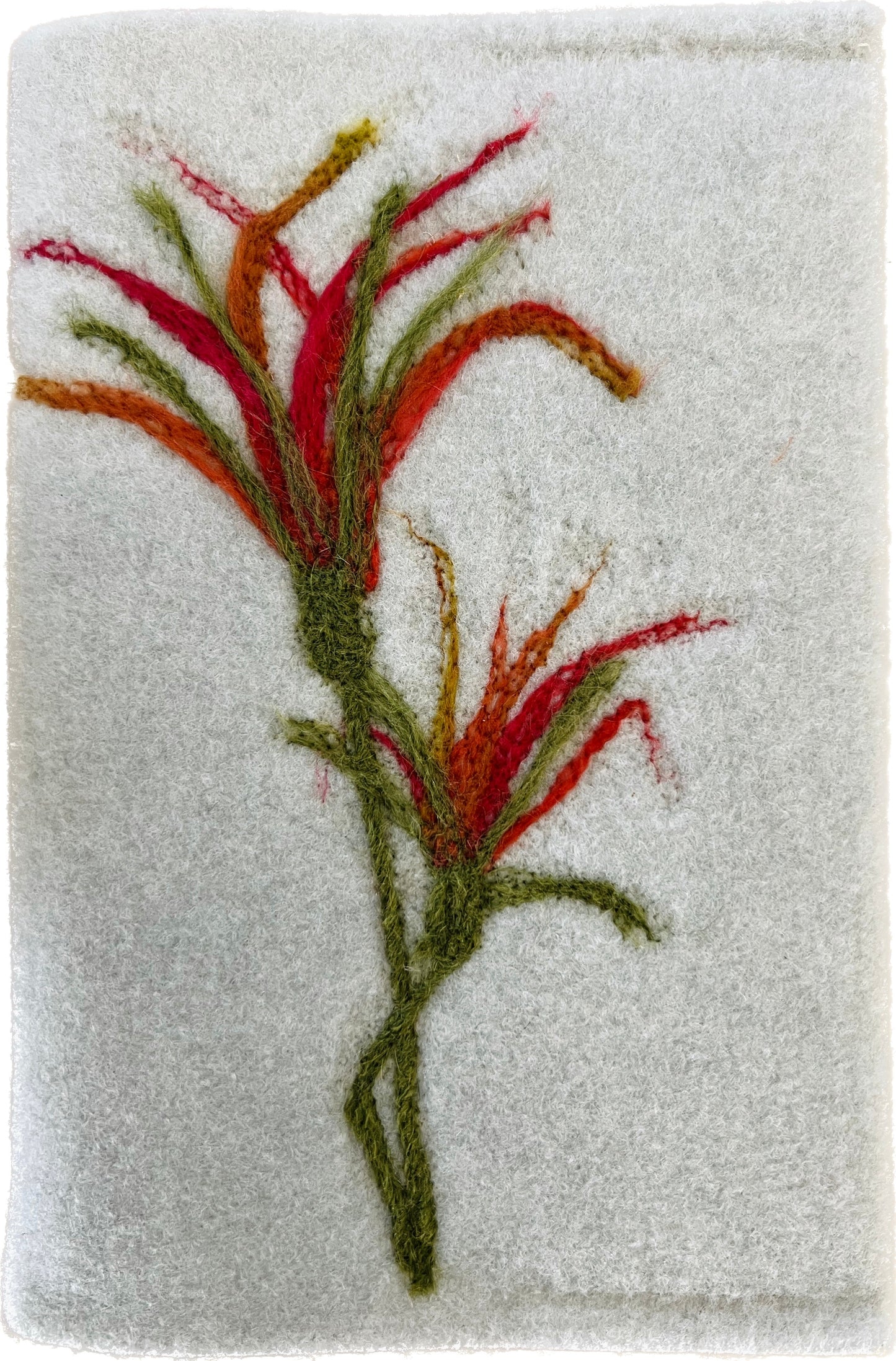 Felicity Clarke - A5 Felted Notebook [Red flowers on grey felt]